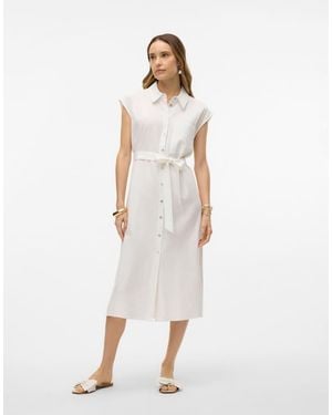 Vero Moda Vestito Camicia - Bianco