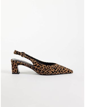 ASOS Wide Fit Swift Slingback Block Heeled Shoes - White