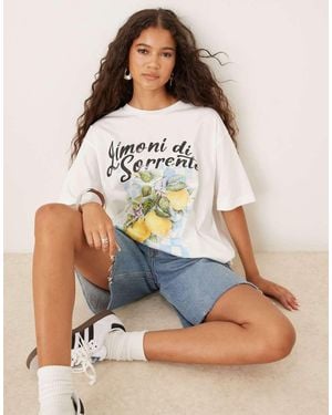 ASOS Oversized T-Shirt With Limoni Italia Graphic - Blue