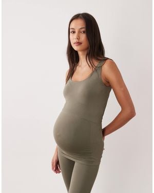 Mama.licious Mamalicious Maternity Seamless Vest Top Co-Ord - Green