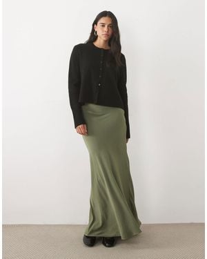 Jdy A-line Satin Maxi Skirt - Green