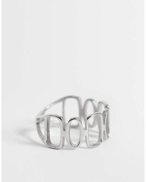 ASOS Waterproof Stainless Steel Ring With Circular Pattern - White