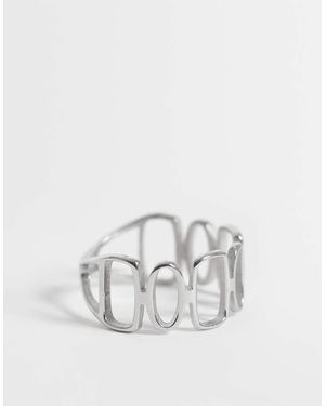 ASOS Ring Van Waterbestendig Roestvrij Staal Met Cirkelvormig Ontwerp - Wit