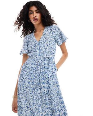 & Other Stories Flutter Sleeve Midi Dress - Blue