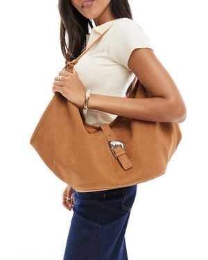 Stradivarius – weiche tasche aus wildlederimitat - Blau