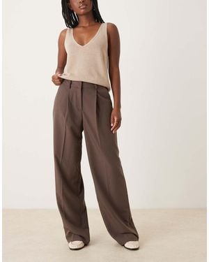 JJXX Wide Leg Tailored Trouser - Natural