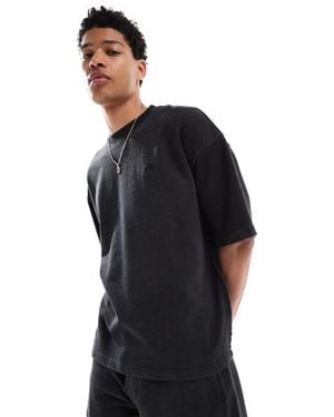 Pull&Bear – t-shirt aus gewaschenem jersey - Blau