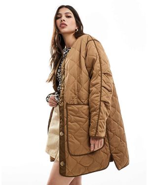 Glamorous Quilted Coat - Brown