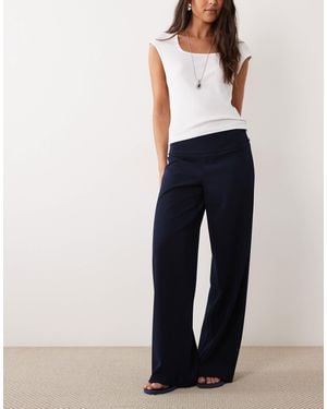 Mango Teen Buckle Detail Tailored Straight Trouser - Blue