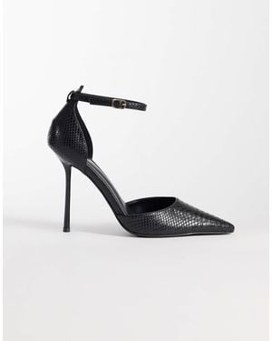 SIMMI Simmi London Marinah Faux Snake Heeled Pumps - White