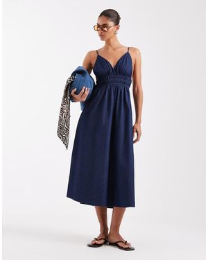 JJXX Strappy Denim Maxi Dress - Blue