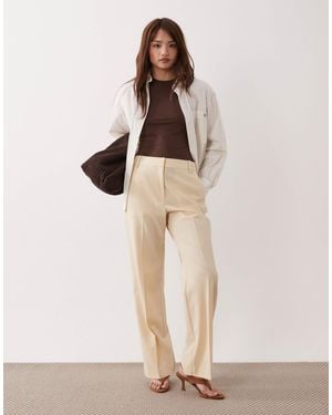 ASOS Petite Tailored Slim Straight Pants - Natural