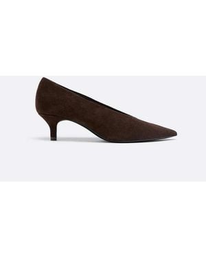 Stradivarius Closed Leather Heel Shoes - Brown