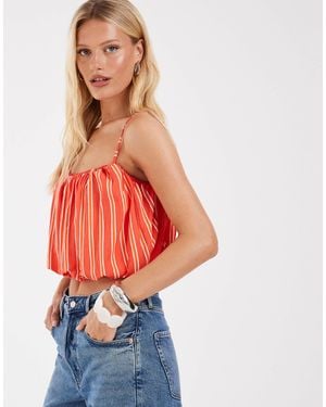 ASOS Linen Blend Bubble Cami Top - Red