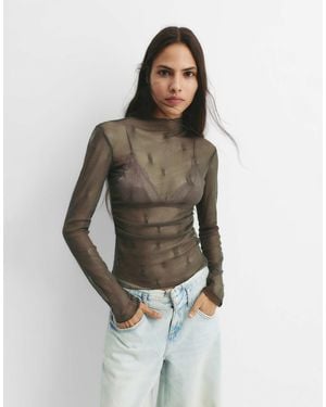 Pull&Bear T-shirt texturé - kaki - Vert