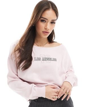 Hollister – schulterfreier kurzer pullover - Weiß