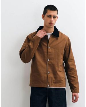 Only & Sons Collar Detail Boxy Jacket - Brown