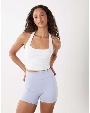Cotton On Pantalones Cortos Azul Violáceo Invisibles De Tejido Rugoso Ultrasuave Active - Blanco