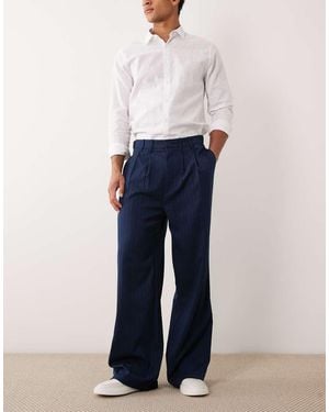 Cotton On Super baggy Pleated Trouser - Blue