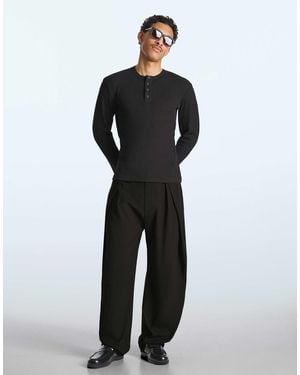 Bershka – elegante, superweite hose - Schwarz