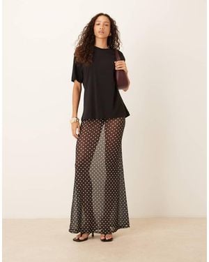 ASOS Mesh Sheer Maxi Skirt - Natural