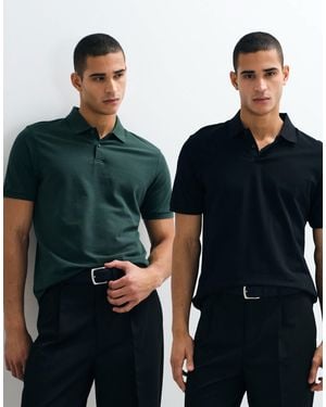 ASOS – 2er-pack basic-polohemden aus pikee - Blau