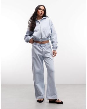 CERNUCCI 100% Cotton Wide Leg Logo Trackies - Blue