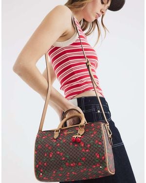 River Island Faux Leather Cherry Bowler Bag - Red