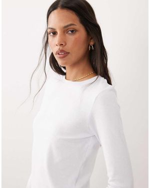 JJ Rebel Ribbed Long Sleeved Top - White