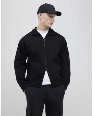 River Island Slim Fit Zip Through Jacket - Blue