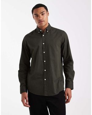 Threadbare Long Sleeve Oxford Shirt - Black