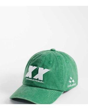 Collusion Washed Embroidered Cap - Green