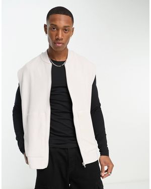 ASOS – gerippte oversize-weste - Weiß