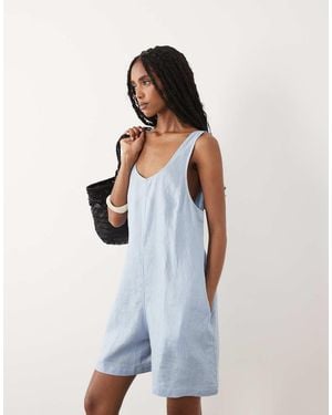 ARKET Pure Linen Beach Playsuit - White