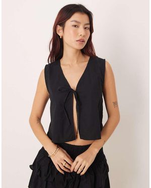 esmé studios Esmee Open Tie Front Beach Top - Black