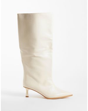 Public Desire Lola Kitten Heel Knee Boots - White