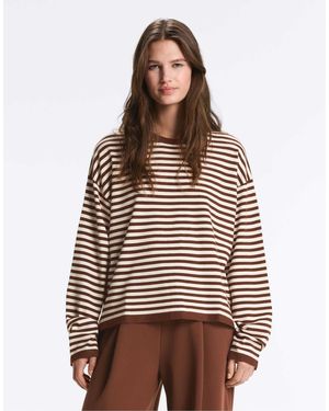 Oysho – langärmliger, gestreifter pullover - Braun