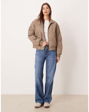 Threadbare Veste à matelassage losange - taupe - Bleu