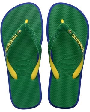 Havaianas Brazil Logo Twist Flip Flops - Green