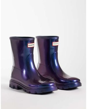 HUNTER Unisex Downpour Short Wellington Boots - Blue
