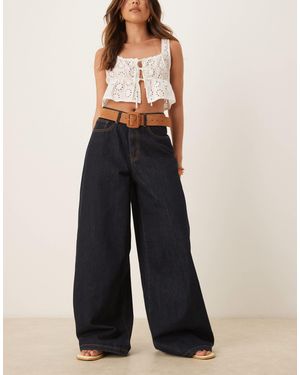 Vrg Grl Aston High-waist Wide Leg Jeans - Blue