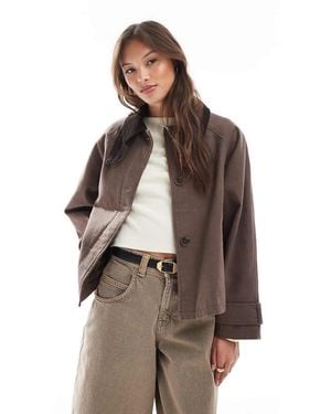 ASOS Barn Jacket With Contrast Collar - Brown