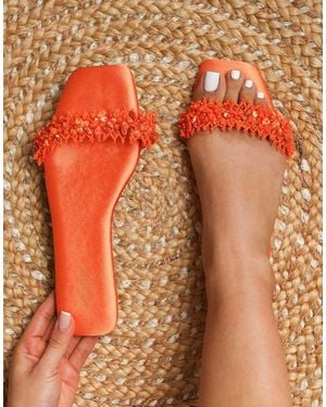 SIMMI Hatty Slip On Flat Sandals - Orange