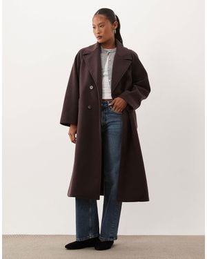 ASOS Asos design petite langer, zweireihiger mantel - Schwarz