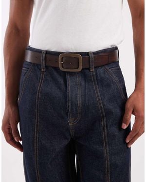 Levi's Cinturón De Cuero Con Hebilla Plateada Jordan De - Azul