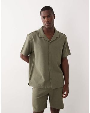Only & Sons Relaxed Fit Shirt With Resort Collar - Green