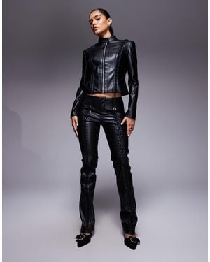 I.AM.GIA Kendrix Leather Look Lace Up Detail Trousers - Blue