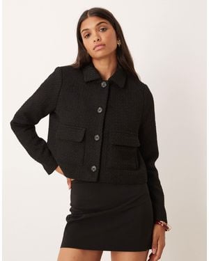 Aware Boucle Button Front Trophy Jacket - Black