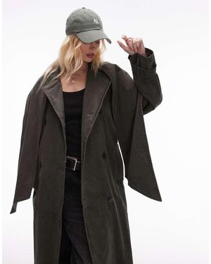 TOPSHOP Trench Destrutturato Slavato - Nero