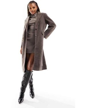 Object Single Breasted Longline Formal Coat - Brown